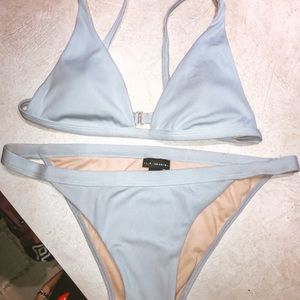 pacsun two piece swim suit light blue